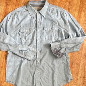 TRUE GRIT SHIRTS Co. Long Sleeve Shirt Light Blue Button Down Men's L Cotton